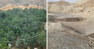 מימין: המתחם מוסווה. משמאל: לאחר החשיפה