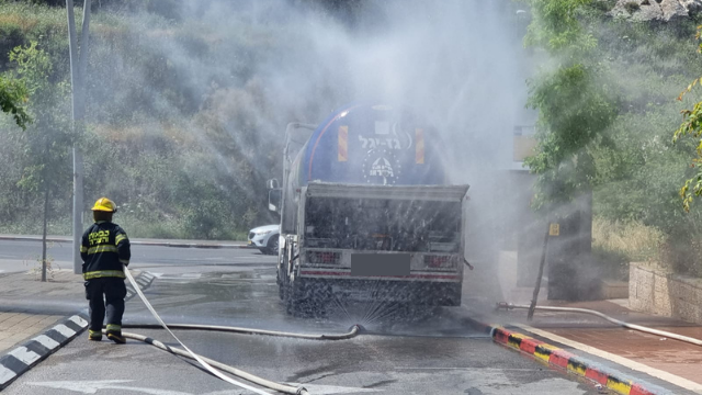 דליפת הגז מהמשאית ברחוב מנחם בגין
